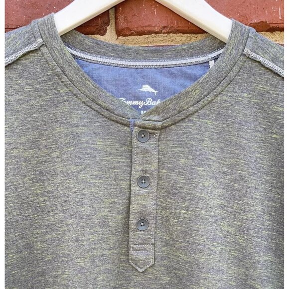 Tommy Bahama Mens Size M Cave Oahu Shores Henley Long Sleeve Tee Shirt - Picture 4 of 8